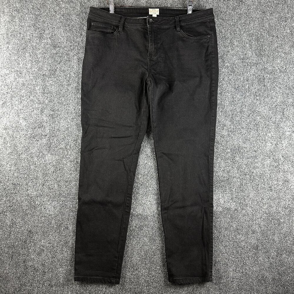 Weatherproof Jeans Womens 16 Slim Straight Leg Black Cotton Stretch Pockets
